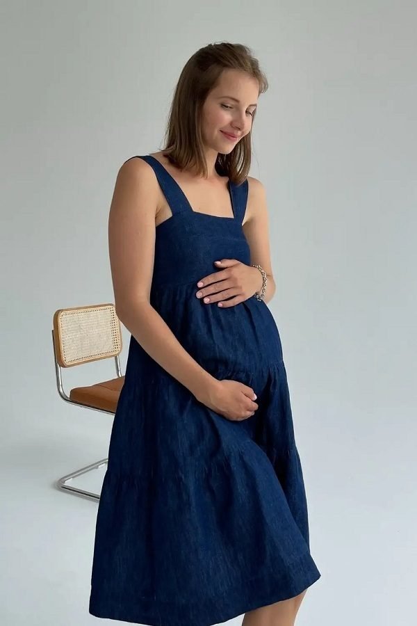 Сарафан для беременных 4336477 синий