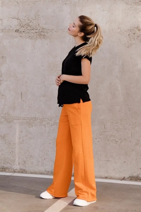 Спортивные штаны клеш для беременных 4353114-4 оранжевый