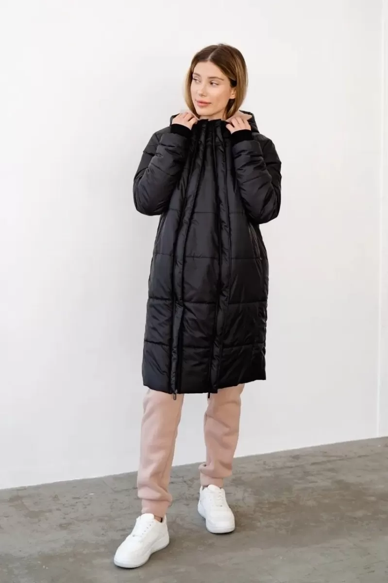 Тепла зимова куртка для вагітних 4343275 чорний