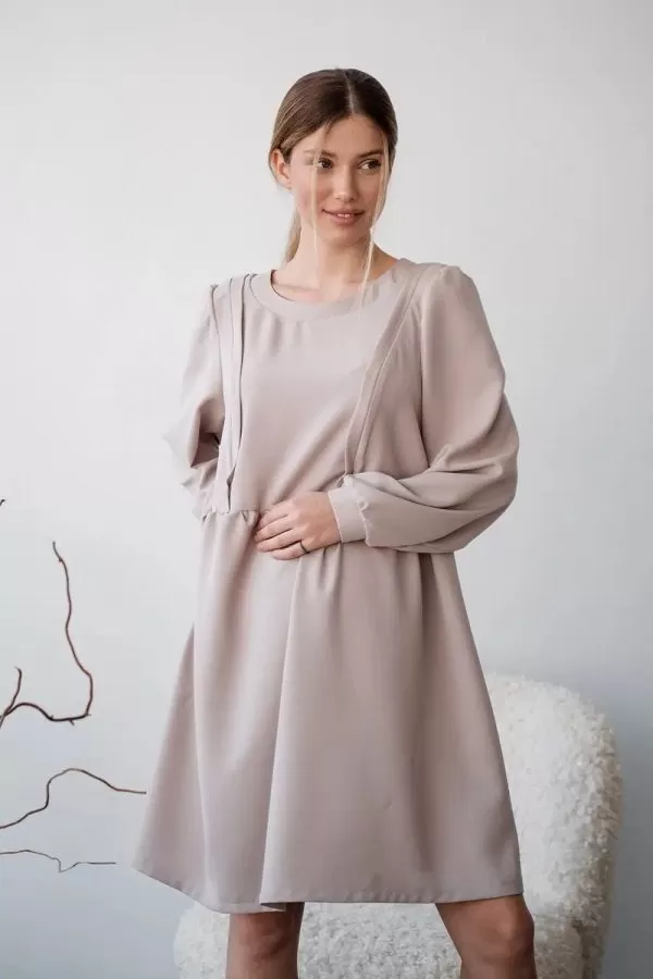 Платье для беременных и кормящих 4369224 серое