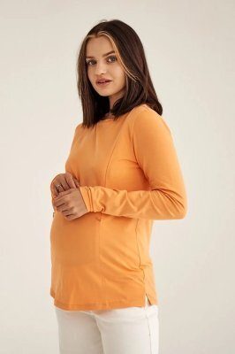 Джемпер для беременных и кормления 4374041 оранжевый