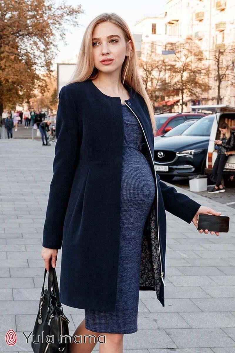 Пальто для вагітних Madeleine темно-сині