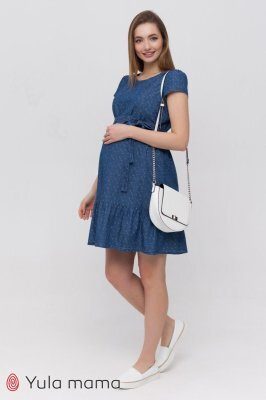 Джинсовое платье для беременных и кормящих Shelby синий