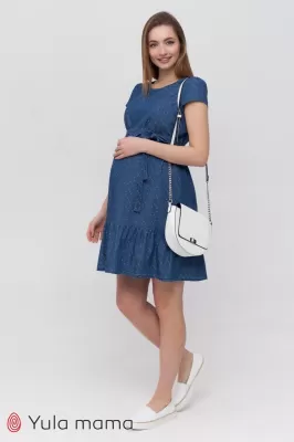 Джинсовое платье для беременных и кормящих Shelby синий