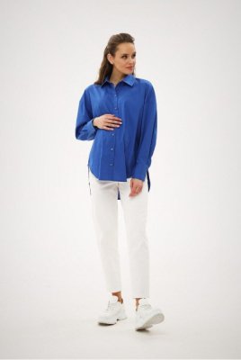 Удлиненная рубашка для беременных 2151 1586 синяя