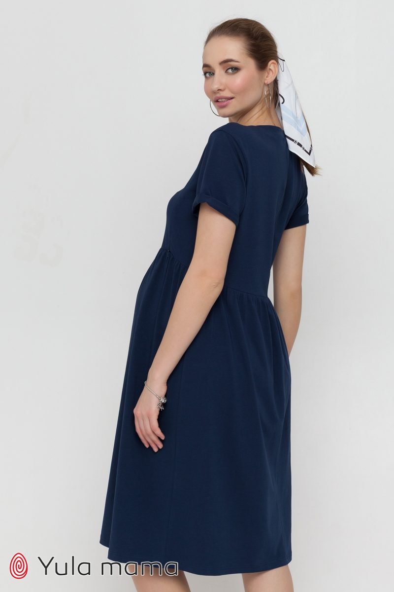 Платье-футболка для беременных и кормящих Sophie синий