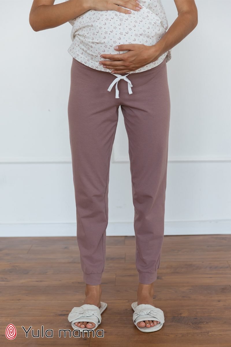 Хлопковые брюки для беременных Lynn капучино
