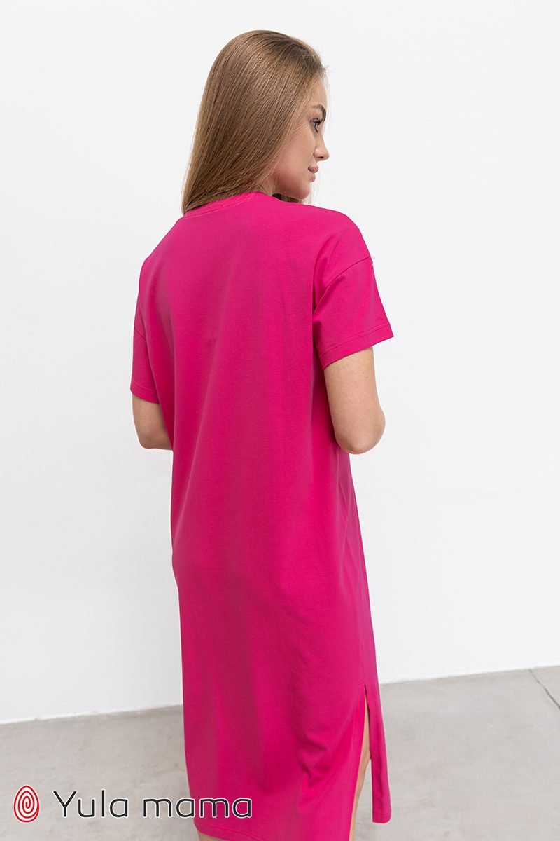 Сукня-футболка для вагітних та годуючих Sindy фуксія