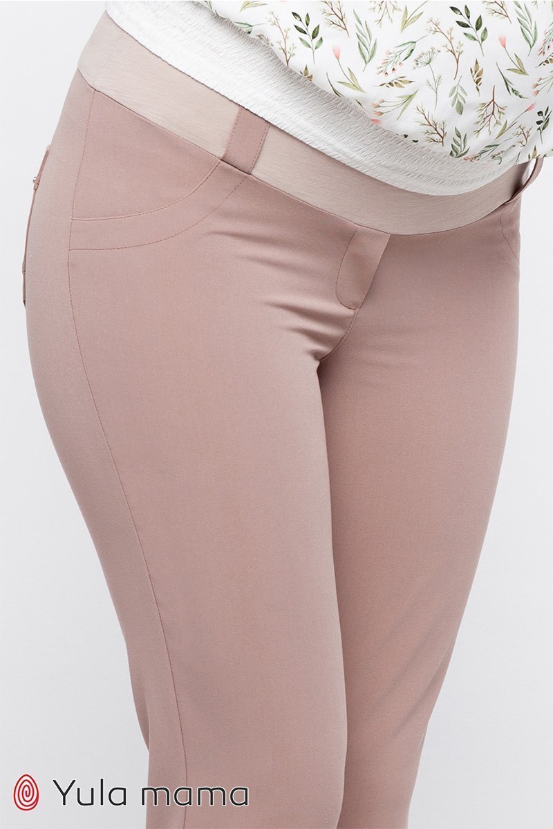 Классические узкие брюки для беременных Ava бежевый