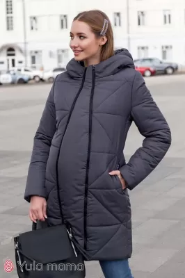 Зимовий тепле пальто для вагітних Angie графіт
