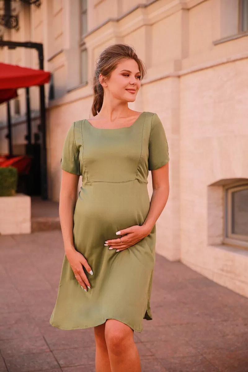 Платье для беременных и кормящих 4182616 хаки