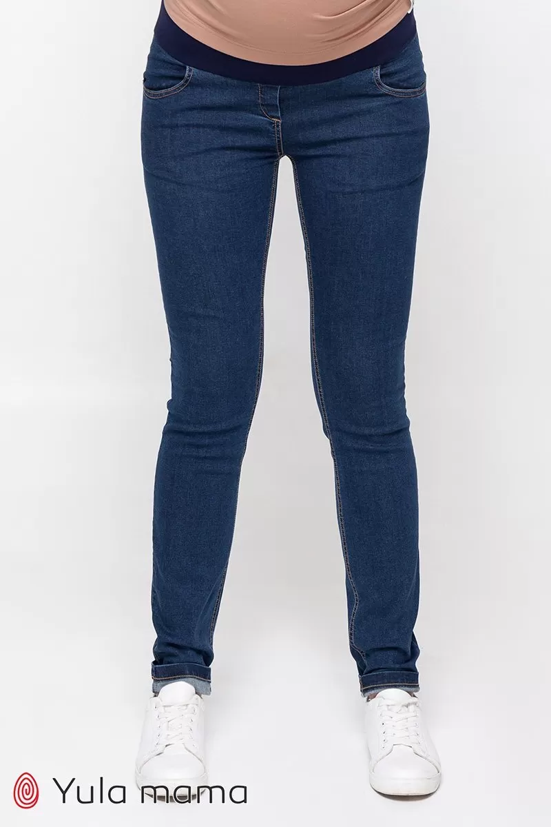 Базовые джинсы для беременных Loria темно-синее