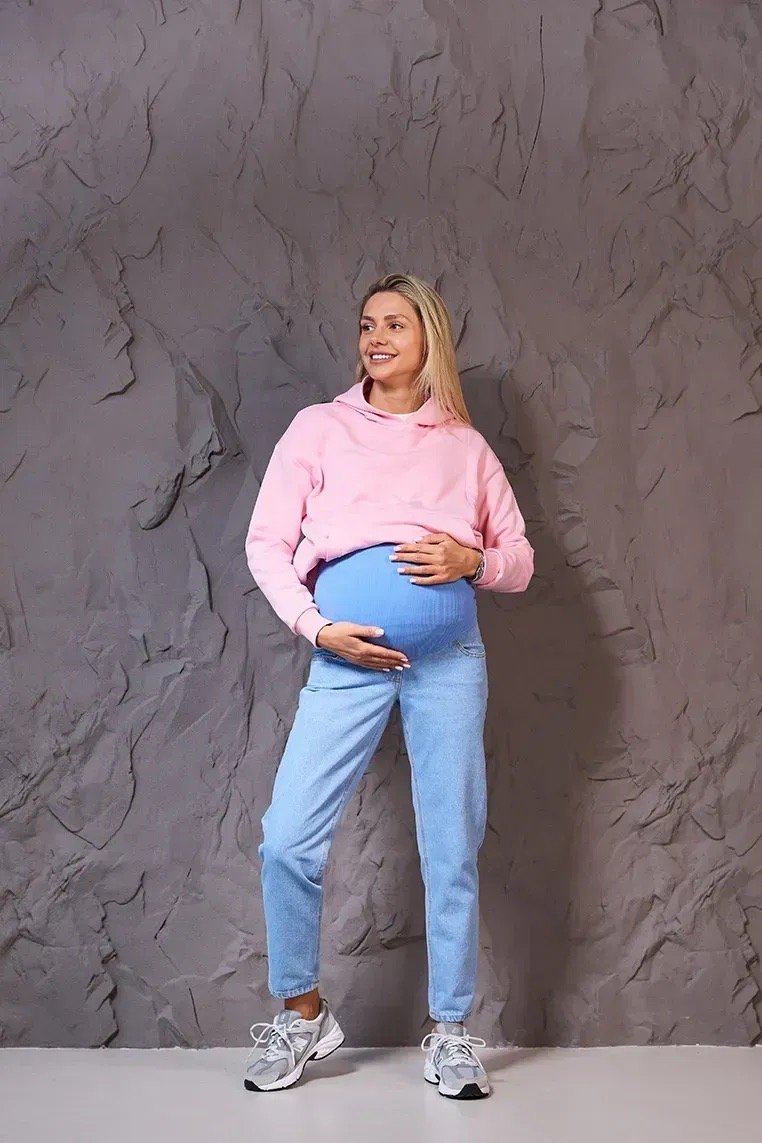 Джинсы мом для беременных Monton - голубые