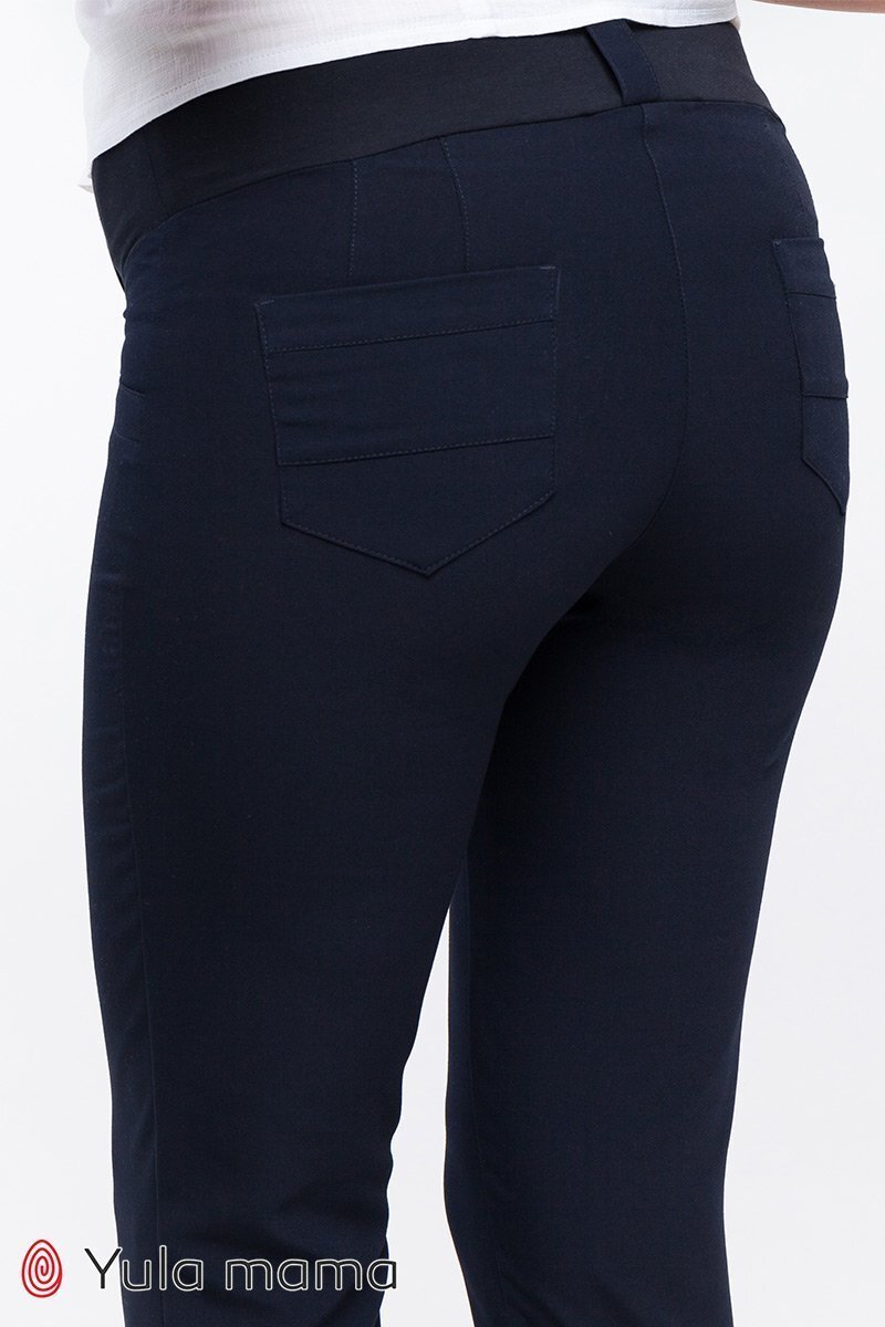 Класичні вузькі штани для вагітних Ava темно-синій