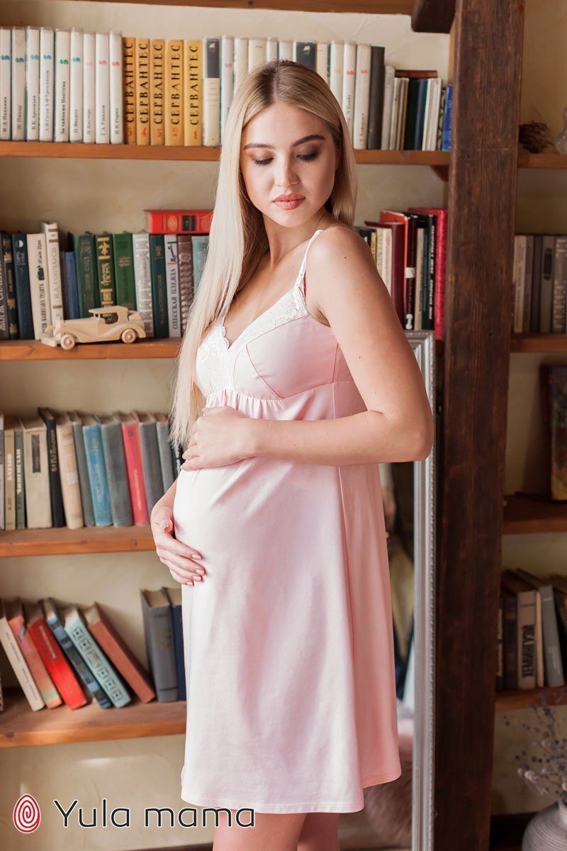 Ночнушка для беременных и кормящих Monika new розовый