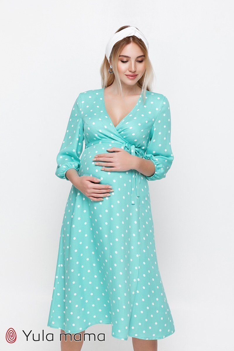 Платье для беременных и кормящих Nicolette аквамарин
