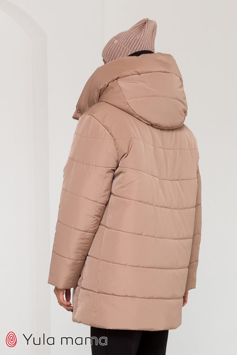 Стильная зимняя куртка для беременных Kimberly беж