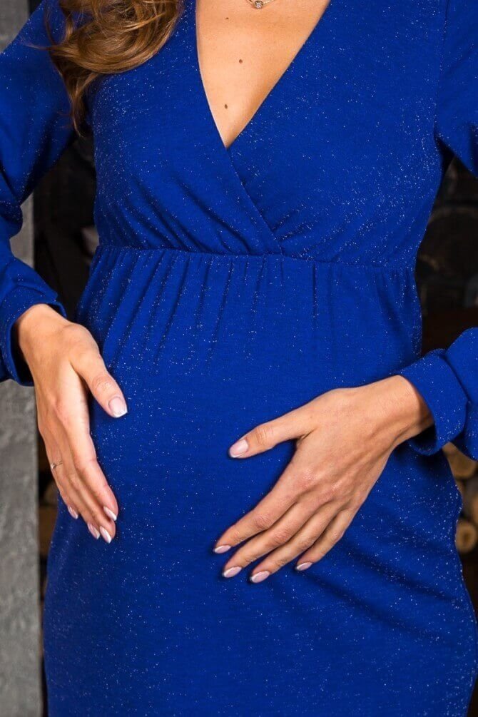 Новорічне святкове плаття для вагітних і годуючих Hollywood синій