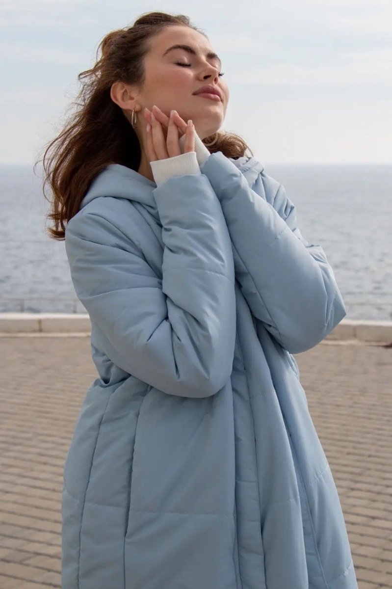 Тепла зимова куртка для вагітних 4343275 блакитна