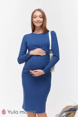 Облегающее платье для беременных и кормящих Gwen синее