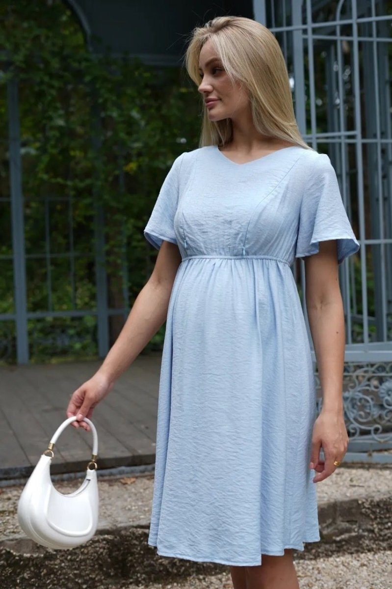 Платье для беременных и кормящих мам 4449711 голубое