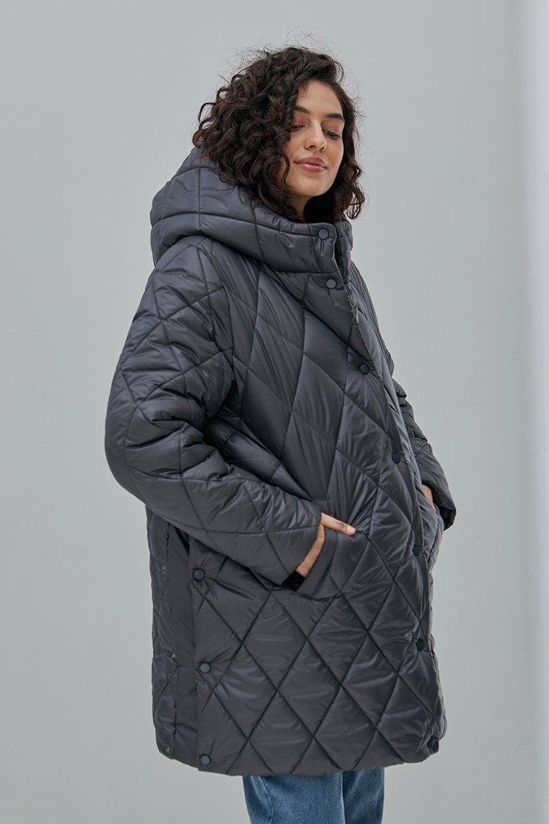 Тепла куртка для вагітних Akari, графіт