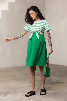Трикотажне плаття для вагітних та годуючих Becky зелене