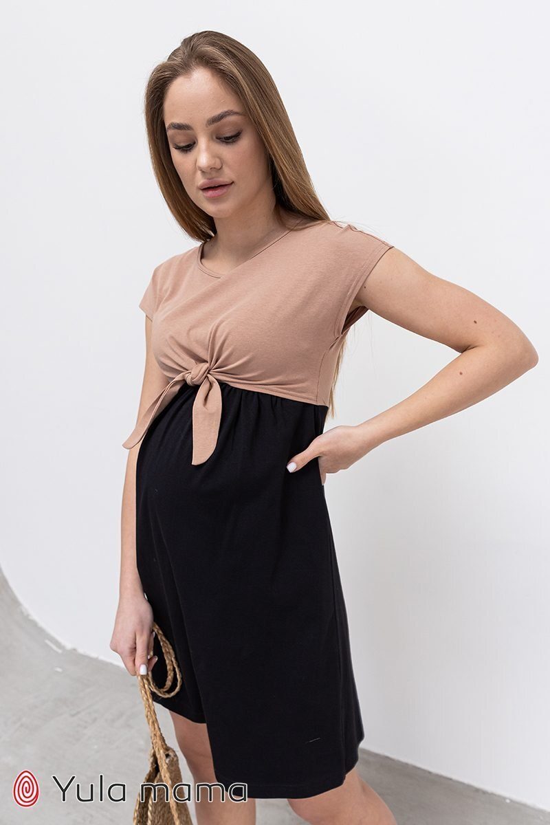 Базова сукня для вагітних та годуючих Carter беж із чорним