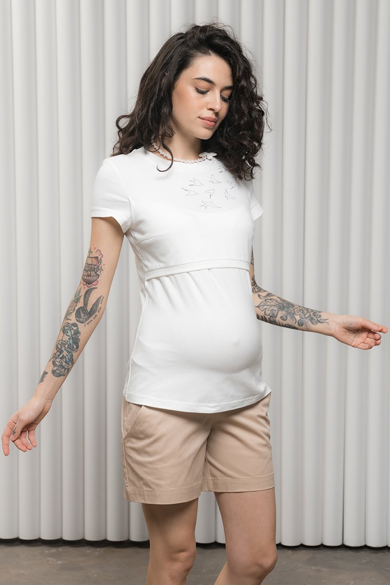 Вільні шорти для вагітних Safo бежевий