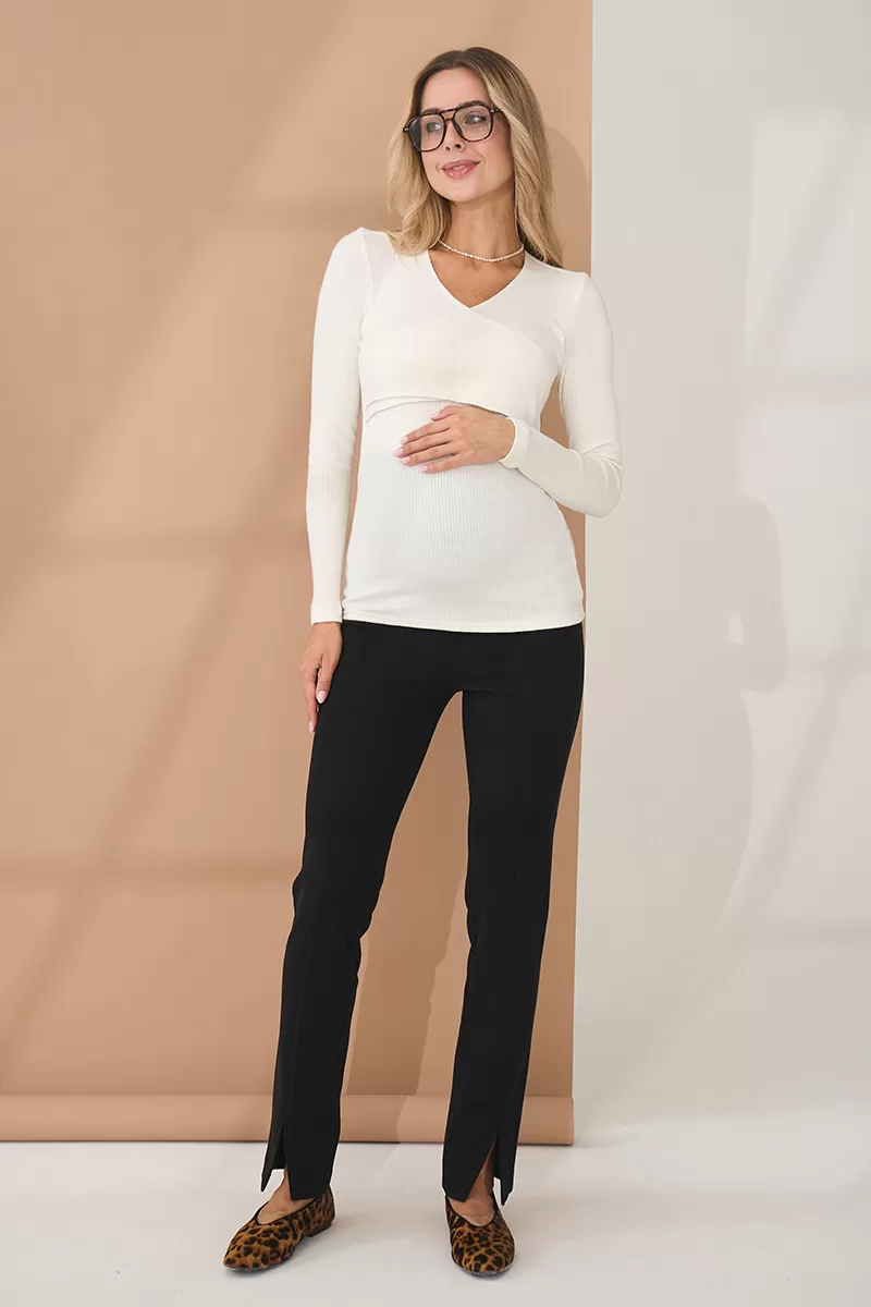 Теплі штани для вагітних Luana чорні