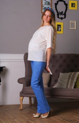 Штани для вагітних "Літня блакить"