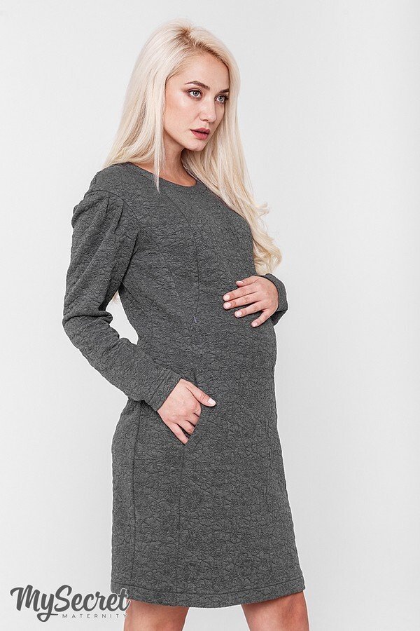 Платье для беременных и кормящих мам Brook темно-серый