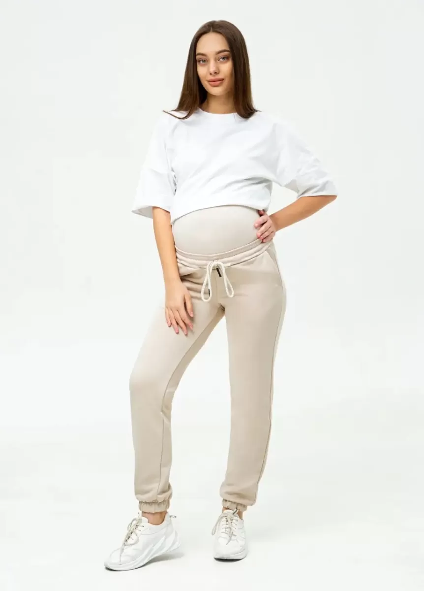 Демисезонные спортивные штаны для беременных Frankfurt - Светло бежевый