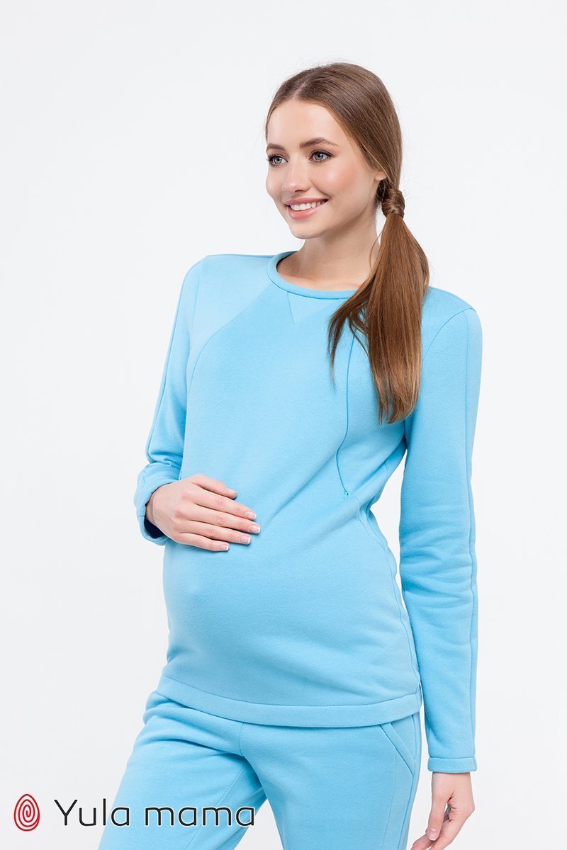 Теплый спортивный костюм Halle для беременных и кормящих голубой