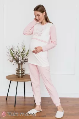 Пижама для беременных и кормящих мам Milena розовый
