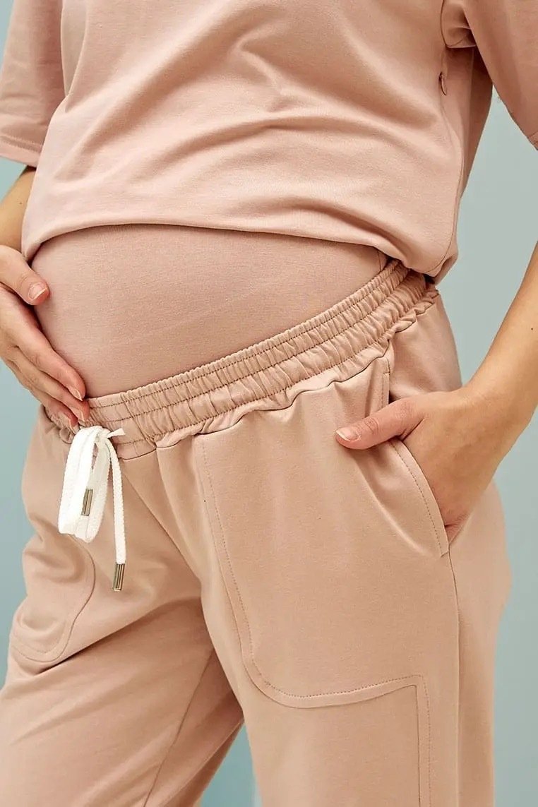 Спортивні штани для вагітних Shanghai - пудрові