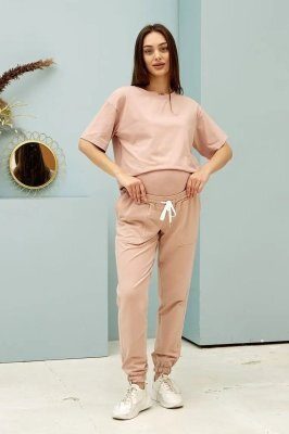 Спортивні штани для вагітних Shanghai - пудрові