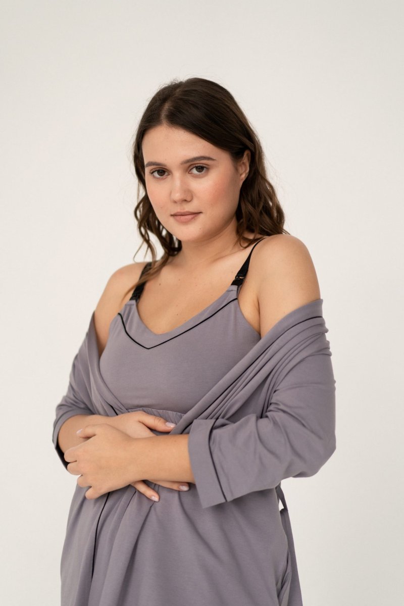 Ночная рубашка для беременных и кормления Lily Grey