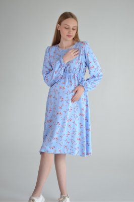 Платье для беременных и кормящих Rosa голубое