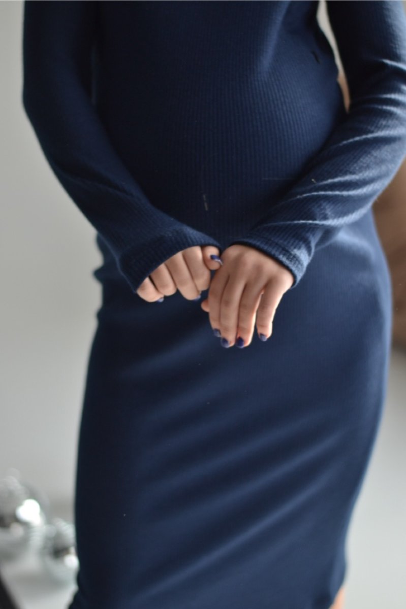 Сукня для вагітних та годування July темно-сині