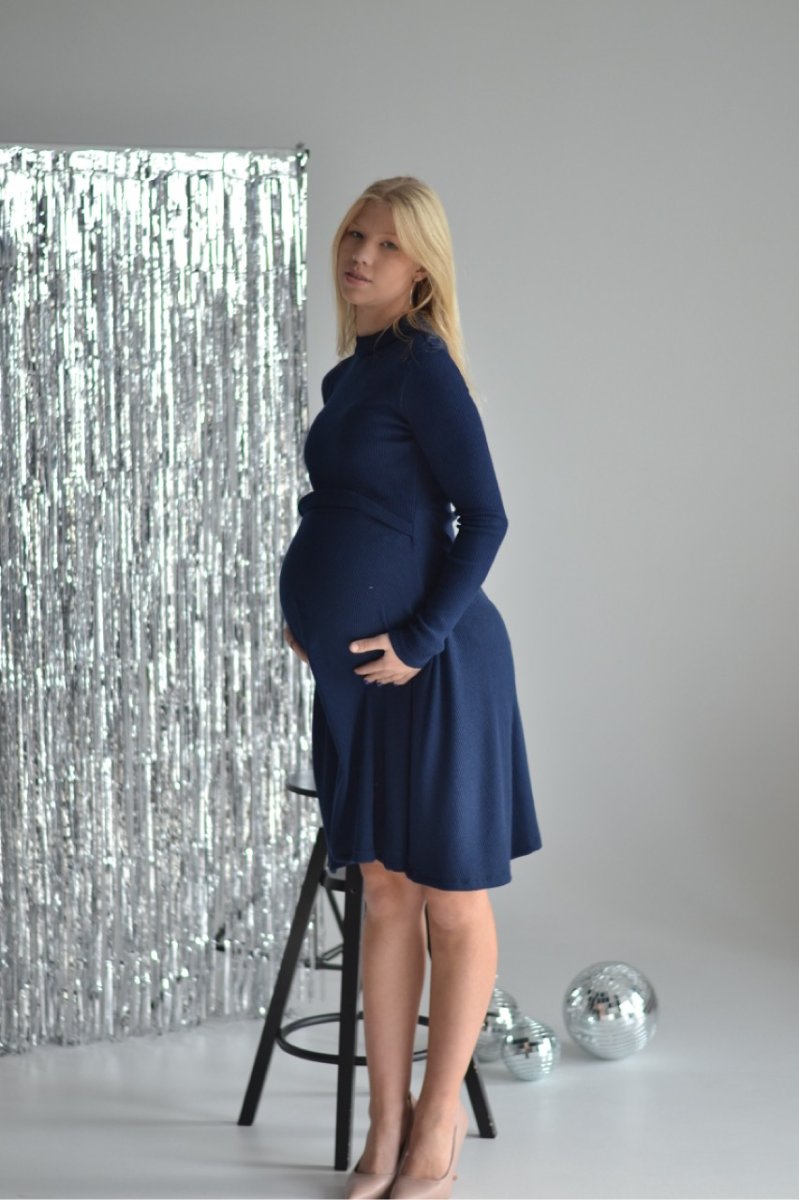 Сукня для вагітних та годуючих Amanda темно-синя