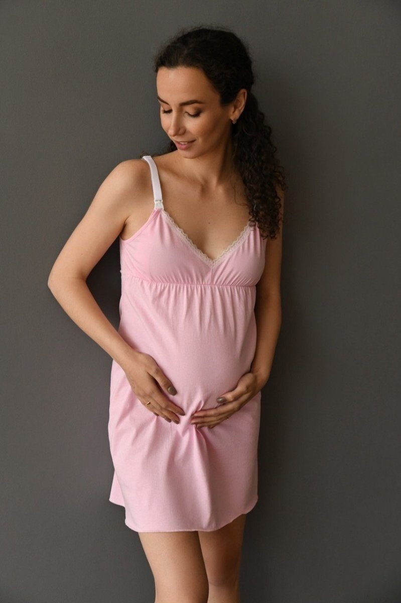 Ночная рубашка для беременных и кормления 24133 розовый