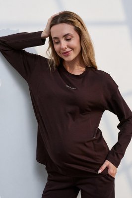 Базовый лонгслив для беременных и кормящих Erica шоколад