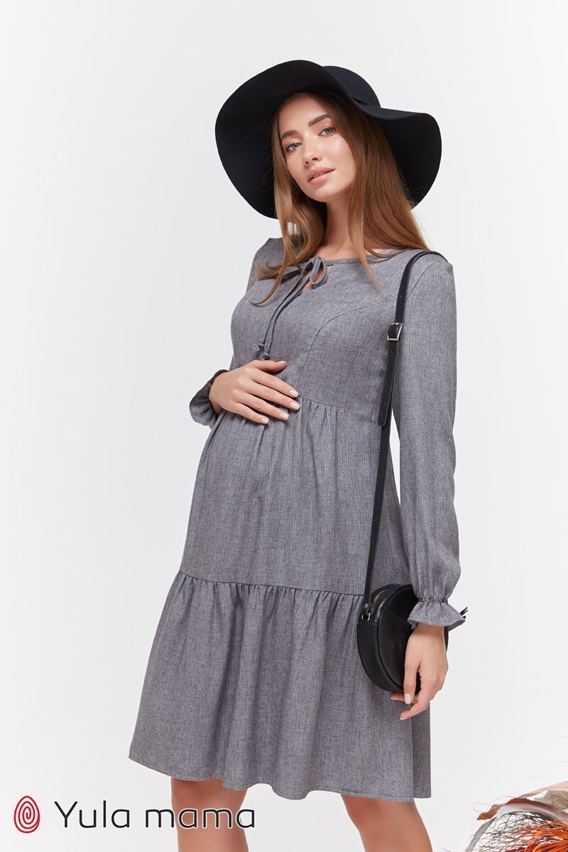 Стильное платье для беременных и кормящих Jeslyn серое