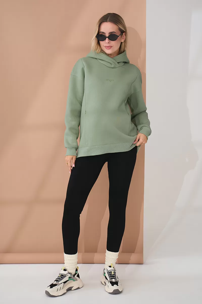 Очень теплые лосины для беременных на меху Berta new черные