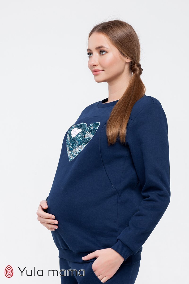 Спортивный костюм для беременных и кормящих Darina темно-синий