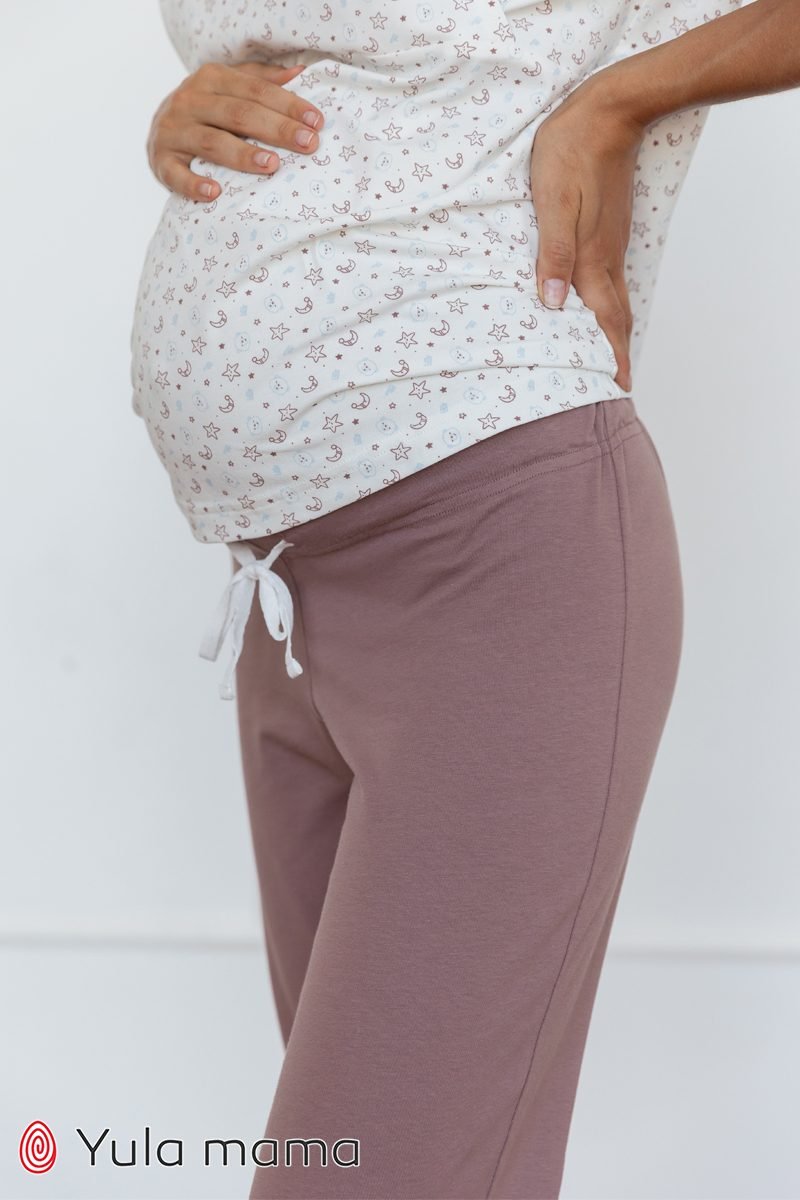 Бавовняні штани для вагітних Lynn капучино