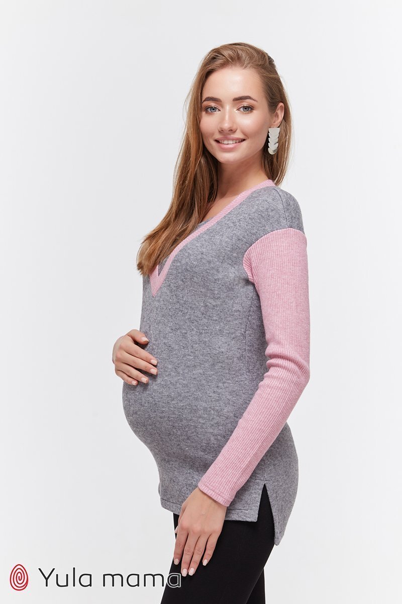 Молодежный джемпер для беременных и кормящих Siena розовый