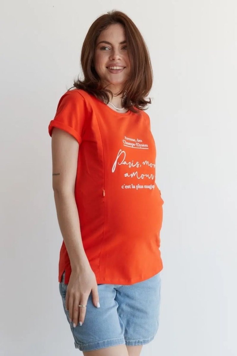 Футболка для вагітних та годуючих 3180041-75 оранжевий