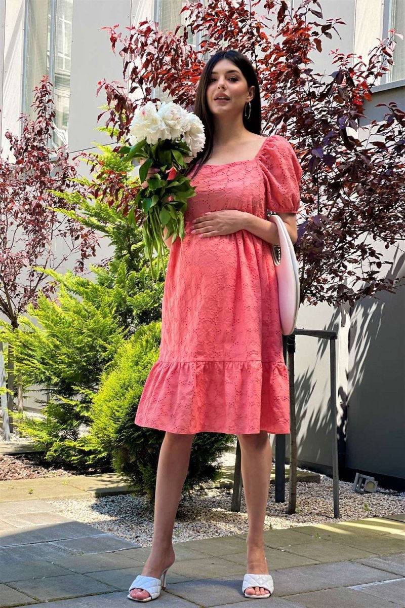 Платье для беременных и кормящих 2221 1631 персиково-розовый